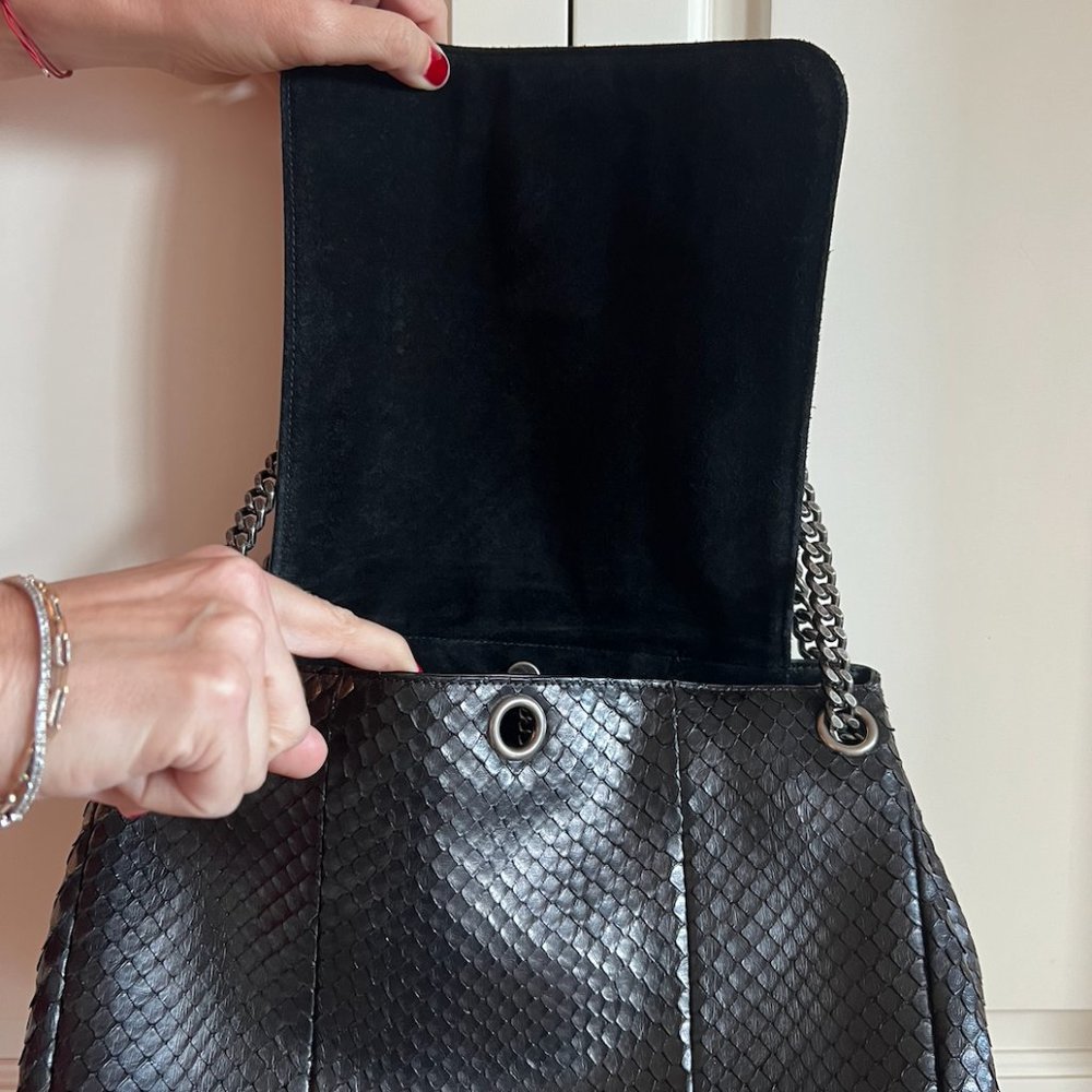 Rare Yves Saint Laurent Black Python Handbag - image 3